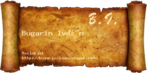 Bugarin Iván névjegykártya
